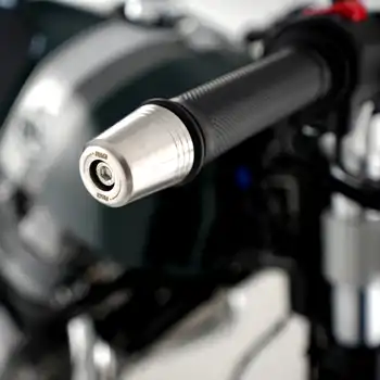 R&G Stainless Steel Bar Ends for the Triumph Trident 660 '21-, Daytona 660 '24-, Speed Triple 1200 RS '21-, Speed Triple 1200RX, Speed Triple 1200RS '25-, Tiger Sport 660 '22-'24 & Royal Enfield Continental GT 650 ’19- (without bar end mirrors) 