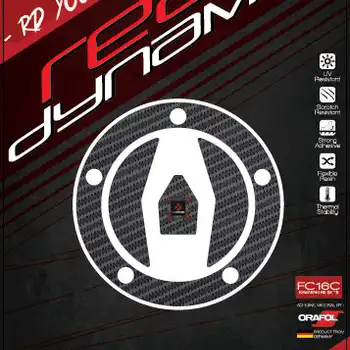 Red Dynamic Carbon Fibre Fuel Cap Protector for Kawasaki H2 SX '18- '24