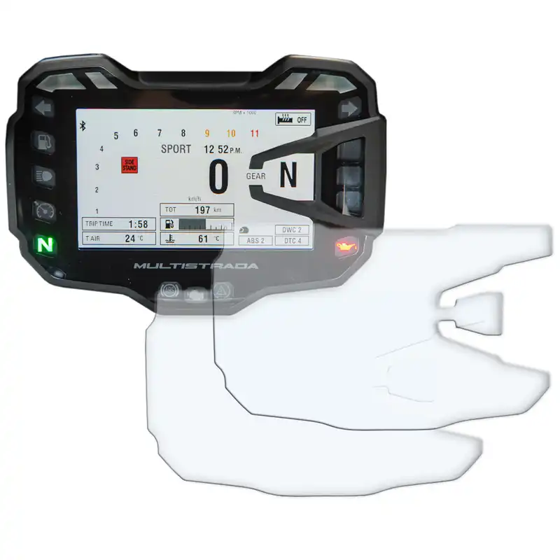 Dashboard Screen Protector Kit for Ducati Multistrada V2(S) '22- '24, Ducati Multistrada 950 '18-, 1200 '15-'18, 1260 '18- & Multistrada V2(S) '21- '24