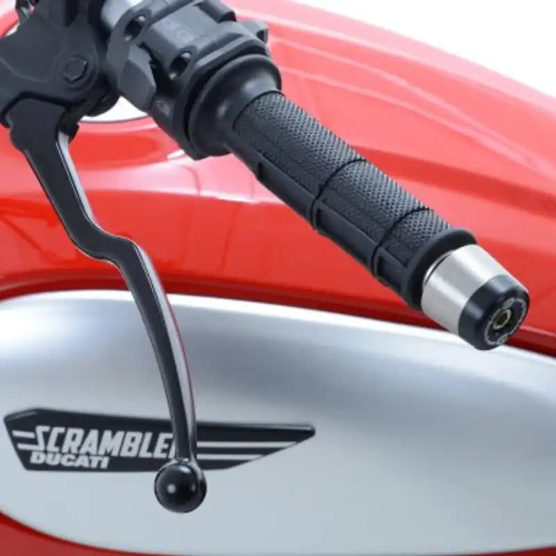 Bar End Sliders for Ducati Scrambler (800) '15-, Urban Enduro '15-'17, Desert Sled '18-, Ducati Scrambler Street Classic '18- & Suzuki V-Strom 1050 '20-